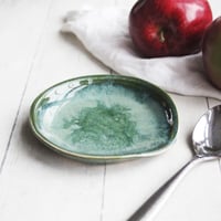 Image 1 of Medium Green Coffee Spoon Rest, Handcrafted Spoon Holder for your Coffee Station