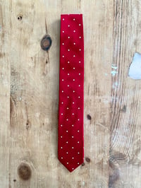 Image 1 of DRAKE'S HANDMADE EMBROIDERED DOTS TIE