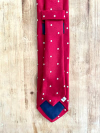 Image 4 of DRAKE'S HANDMADE EMBROIDERED DOTS TIE