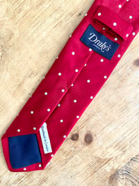 Image 5 of DRAKE'S HANDMADE EMBROIDERED DOTS TIE