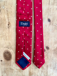 Image 3 of DRAKE'S HANDMADE EMBROIDERED DOTS TIE