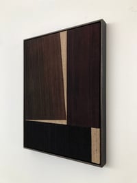 Image 3 of silk collage on panel (marroon)