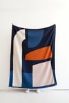 Navy Abstract Cotton Throw by Sophie Home
