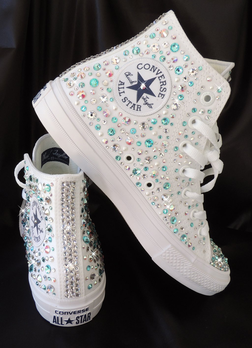 all white high top converse