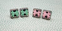 Big Glam Square Bow Studs