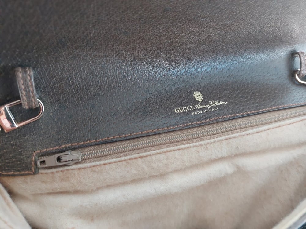 Image of Vintage Gucci brown GG monogram clutch shoulder bag