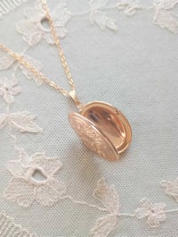 Image 3 of Floral Locket Pendant Necklace on 20" Chain **Imperfect Please See Description** 
