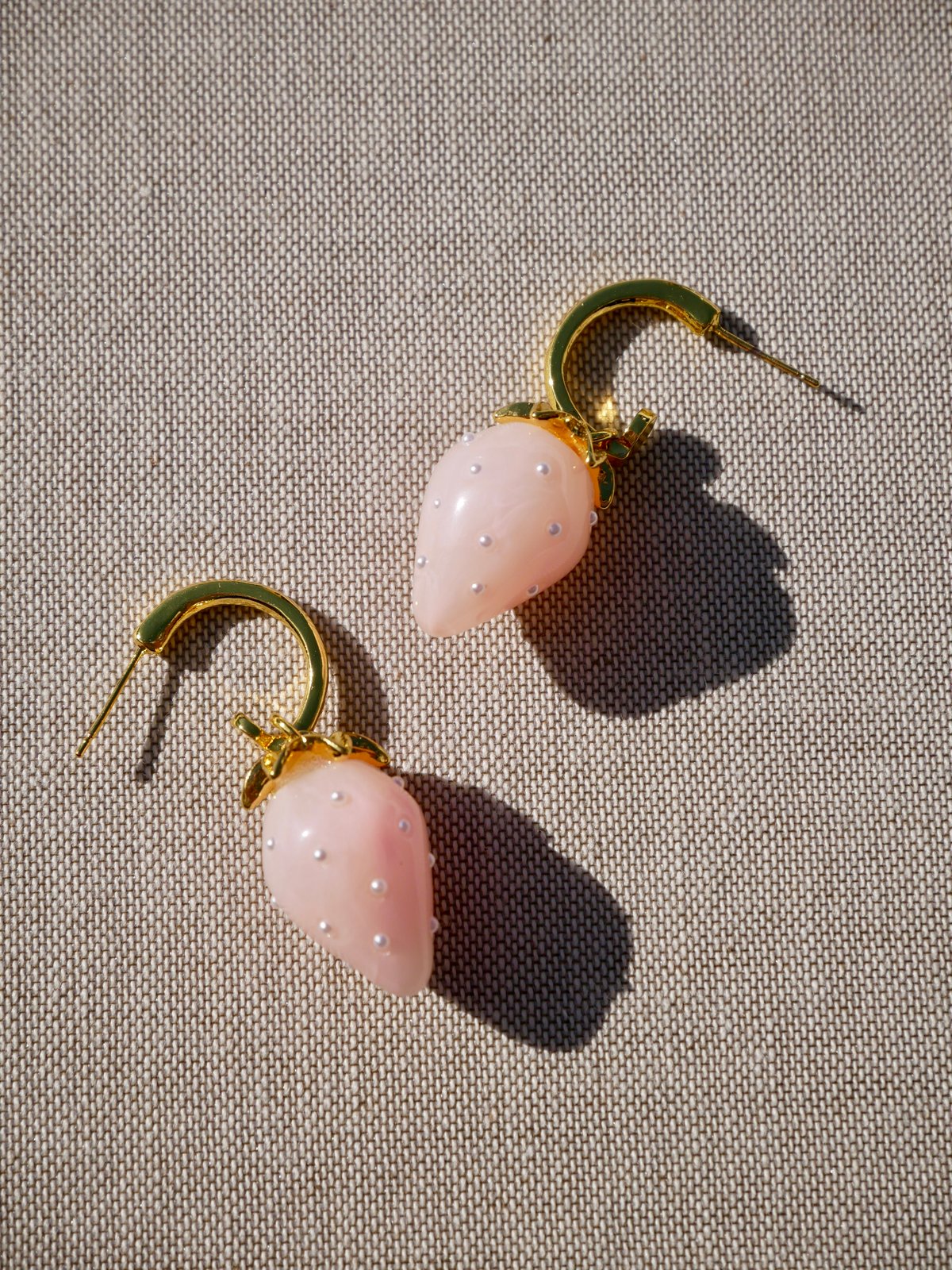 Pink Strawberry Earrings