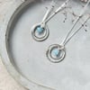 Aquamarine Double Circle Necklace