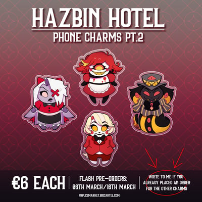 Image of HAZBIN HOTEL PHONE CHARMS PT.2 (FLASH PRE-ORDERS)