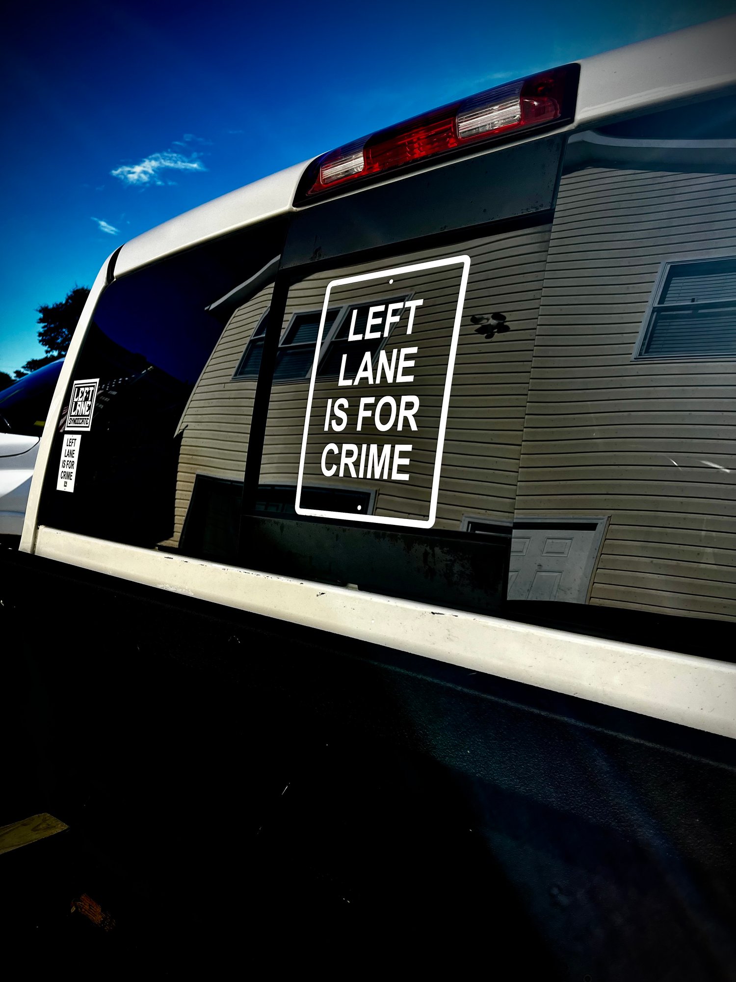 Image of Left Lane Is For Crime Window Decals
