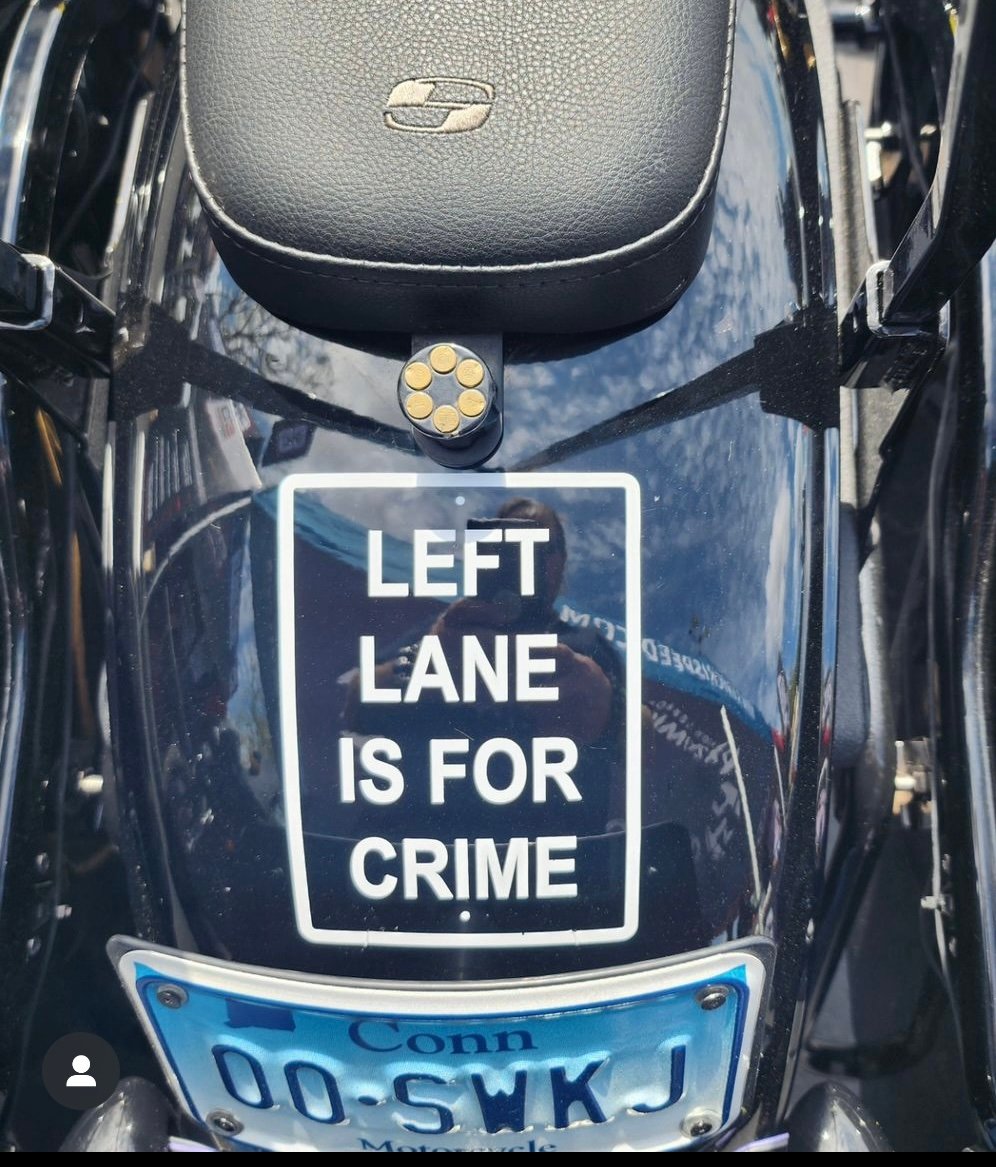 Image of Left Lane Is For Crime Window Decals