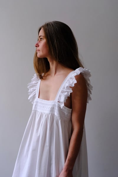 Image of MARIKA Cotton  Dress with Vintage Lace