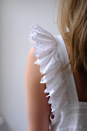 Image of ALFRÉDA Cotton Dress with Vintage Lace