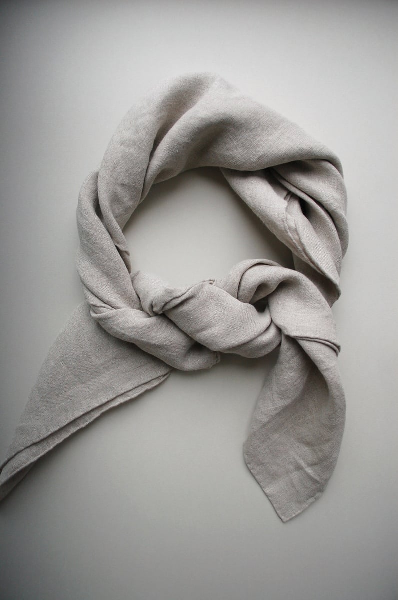 Linen neckerchief Raw linen studio