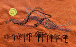 Image of Morning Murmuration - original embroidery