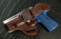 Image 1 of 5" 1911 hand textured Dark Brown avenger style holster.