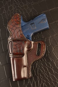 Image 2 of 5" 1911 hand textured Dark Brown avenger style holster.
