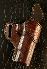 Image 4 of 5" 1911 hand textured Dark Brown avenger style holster.