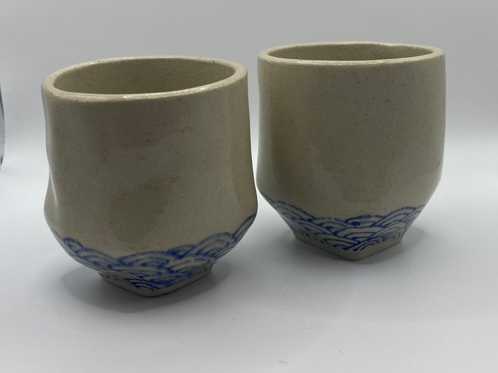 Image of  Blue and white mugs