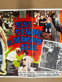 Image 2 of vintage  1965 Blue Demon: El Demonio Azul Movie Poster! AVAILABLE FOR PICK UP THURSDAY