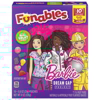 Funables Fruit Snacks, Barbie Shaped Fruit Snacks - Pack of 10 Pouches