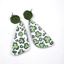 Image 1 of Lime Green Shamrock Stud Earrings
