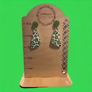 Image 2 of Lime Green Shamrock Stud Earrings