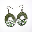 Image 1 of Lime Glitter and Shamrock Duo Earrings