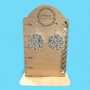 Image 2 of Peeps and Cheetah Print Warped Circle Acrylic Earrings