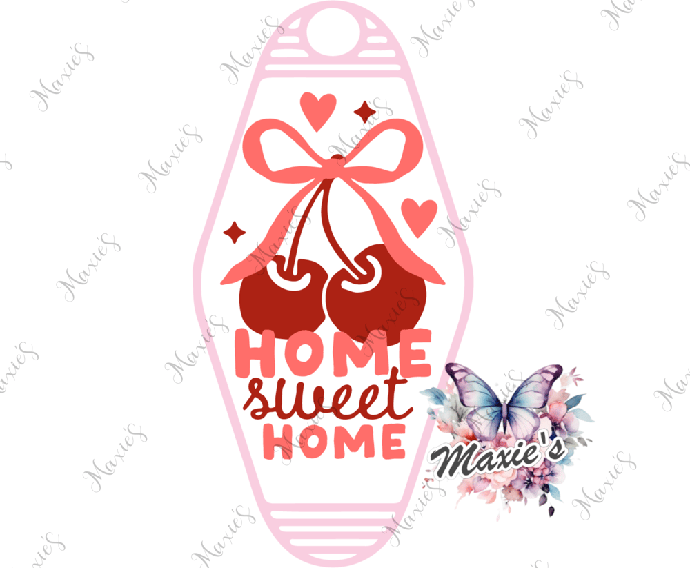 Image of Home Sweet Home Graphic Design UVDTF Motel Keychain Decal