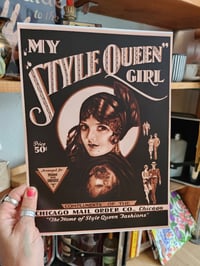Image 1 of My Style Queen Girl Vintage 1920s Art reprint 8 by 10ish