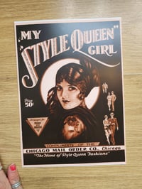 Image 3 of My Style Queen Girl Vintage 1920s Art reprint 8 by 10ish