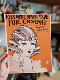 Image 2 of Teary Eyed Beauty 1920s Cover of Sheet Music Art reprint