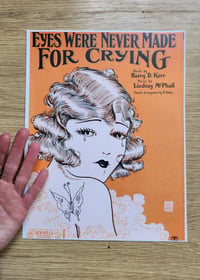 Image 3 of Teary Eyed Beauty 1920s Cover of Sheet Music Art reprint
