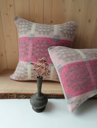 Image 2 of Welsh Rose Woven Wool Cushion- Square