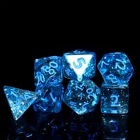 Image 1 of 7pcs Glittery Two-Color Transparent Blue Translucent Polyhedral Dice