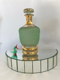 Image 1 of Retro Green and Gold Sugar Frost Decanter