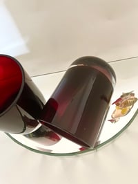 Image 3 of Heavy Cased Glass Ruby Red Large Tumblers