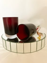 Image 1 of Heavy Cased Glass Ruby Red Large Tumblers