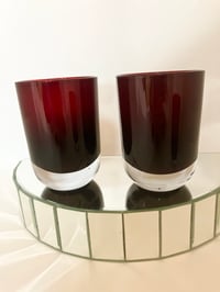 Image 4 of Heavy Cased Glass Ruby Red Large Tumblers