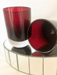 Image 2 of Heavy Cased Glass Ruby Red Large Tumblers
