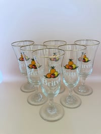 Image 1 of Set of Vintage Britvic Glass Flutes