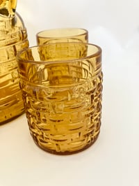 Image 4 of Bormioli Italian Sienna Basket Weave Jug & Tumblers
