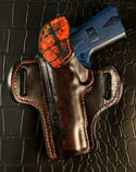 5" 1911 Rat dyed fire theme on embossed crock pancake holster.