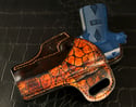 5" 1911 Rat dyed fire theme on embossed crock pancake holster.