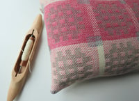 Image 3 of WELSH ROSE WOVEN WOOL CUSHION- RECTANGLE