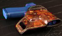 Image 3 of Glock 43x Rat dyed Burl wood and Black avenger style holster.