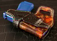 Image 4 of Glock 43x Rat dyed Burl wood and Black avenger style holster.