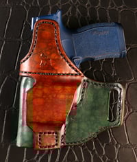 Image 2 of Sig 365XL Green, Black, and Brown camo avenger style holster.